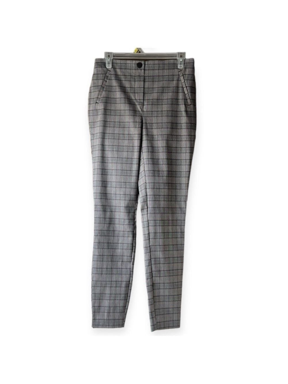 REITMANS Grey Plaid Straight Leg The Iconic Pull On Pant Size 10